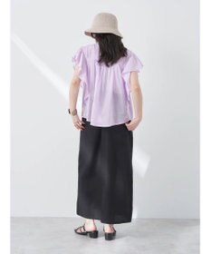 earth music&ecology コットンボイルフリルブラウス