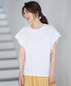 ANY ストレッチピケフリルTシャツ