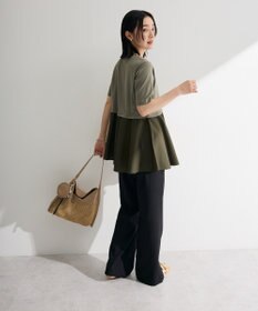 Green Parks 異素材ドッキングペプラムプルオーバー