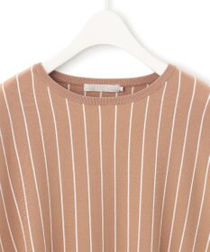 ICB L 【洗える】ヴィスコースワイド ストライプ柄プルオーバー