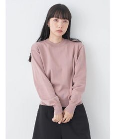 earth music&ecology バックボタンクルーネックニットプルオーバー