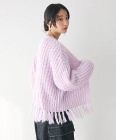 CRAFT STANDARD BOUTIQUE 洗える/フリンジニットカーディガン