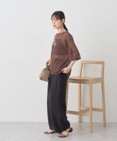 earth music&ecology 【接触冷感】ロゴ刺繍シアープルオーバ