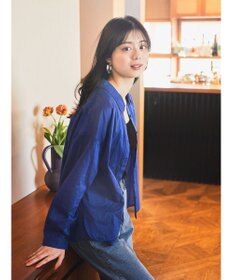 earth music&ecology コットンボイルギャザーシャツ