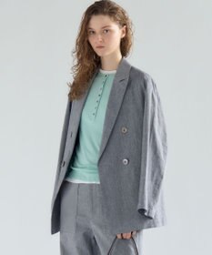 23区 L 【先行予約】スラブツイルストレッチ オーバーサイズ ダブルジャケット