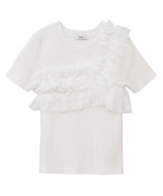 earth music&ecology アシメチュールフリルニットプルオーバー