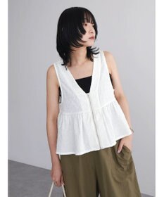 Green Parks ジャガードペプラムＺｉｐベスト