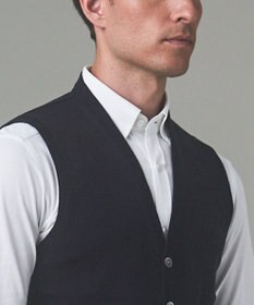 GOTAIRIKU 体温調整に【洗える/チクチクしにくい/ピリングしにくい】イタリア糸 ハイゲージ ベスト_WOOL100%