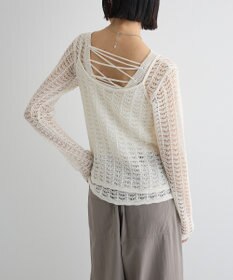 Green Parks ＳＥＴ２点　クロシェ風ニットプルオーバー