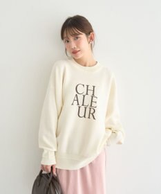 earth music&ecology 【洗濯機洗い可】スウェットライクロゴニットプルオーバー