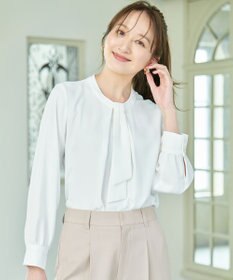 ANY L 【洗濯機可/2WAY】ボウタイブラウス