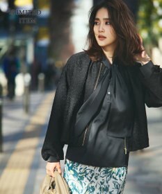 ICB 【WEB限定・洗える】 ドレープサテン ボウタイブラウス