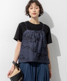 23区 【先行予約】シアーエンブロイダリー キャミソール コンビ Tシャツ