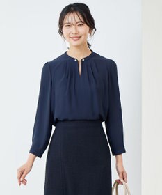 23区 L 【洗える】シルキーデシン パールモチーフ カットソー