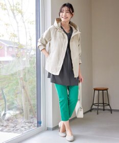 Tiaclasse L 【洗える】ストレッチタフタタックチュニックブラウス