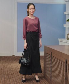 Tiaclasse 【洗える】リボン袖ポンチトップス