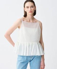 uncrave シアー オーガンジー ペプラム トップス