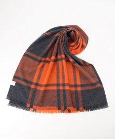 自由区 バイカラーチェック ストール