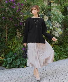 Tiaclasse 【日本製】キラキラ輝く石付きの大人カジュアルなフープ＆バーネックレス