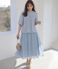 組曲 【先行予約】エンブロイダリーレース5分袖 ブラウス