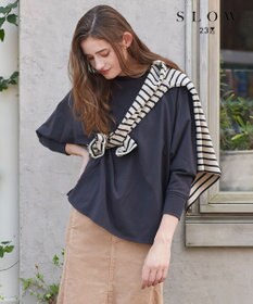 23区 【SLOW】コンパクトシングルジャージー ポンチョ風 Tシャツ