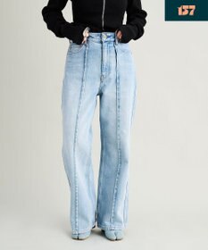 woadblue 【157】HW Semi Wide Flare TUCK Pants デニムパンツ