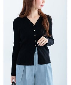 Te chichi リブVネックカーディガン
