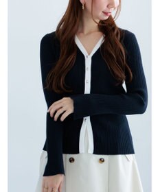 Te chichi リブVネックカーディガン
