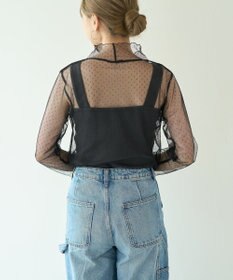 AMERICAN HOLIC ドットチュールハイネックプルオーバー