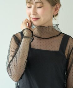 AMERICAN HOLIC ドットチュールハイネックプルオーバー