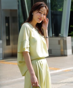 ANY SIS S 【接触冷感・UVカット・速乾】スムージーポリエステル フレアスリーブ ブラウス