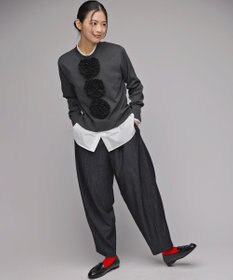 組曲 S 【組曲×setsuko sagittaire】フラワーフリルシャーティング ブラウス