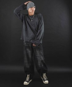 WEGO 【ユニセックス着用ITEM】MA55IVE　コールドダイスウィッチングロゴT（LS）