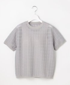 自由区 L 【ワコールコラボ・2点SET】シアーチェックニット プルオーバー