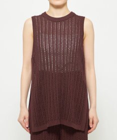 uncrave シースルーケーブルニット ノースリーブトップス