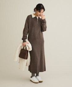 CRAFT STANDARD BOUTIQUE ポロ衿ニットワンピース