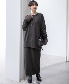 23区 【見上愛さん着用/Oggi掲載/洗える】カシミヤブレンド サイドジップ  ニットチュニック