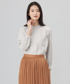 J.PRESS LADIES L 【洗える】サイロチェック＆ストライプ ブラウス