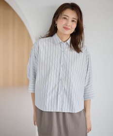 ANY L 【UVカット/抗菌防臭/速乾/手洗い可】エニィファンクション ストライプドルマンシャツ