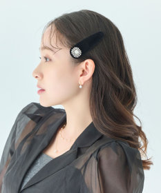 Phoebe クラッシービジューヘアピン　ブラック/ベロア