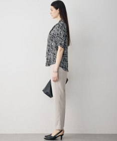 ICB L 【新色追加】BackSatinAmunzen 5分袖配色ボウタイブラウス