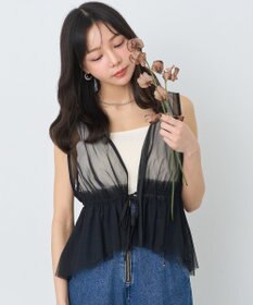 earth music&ecology チュールドロストギャザーベスト