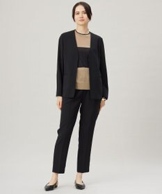 自由区 S 【セットアップ対応・接触冷感・UVケア・洗える】ライトストレッチノーカラー ジャケット