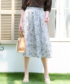 ANY SIS 【洗える】ラインフラワーストライプ スカート