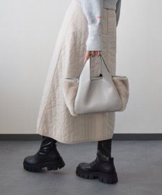 INTER-CHAUSSURES 【RIPANI】ムートンコンビレザーハンドバッグ