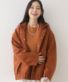 Green Parks ニットフード付きウーリーブルゾン