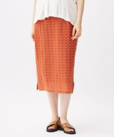 自由区 【セットアップ対応・洗える】シアーカットジャカード スカート グラムレッド