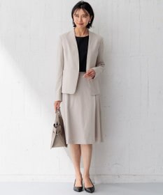 23区 S 【洗える/セットアップ対応】アイアスマットストレッチ ノーカラー ジャケット