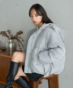 earth music&ecology フーディーパファーブルゾン