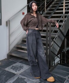 WEGO ヴィンテージウォッシュメッシュパーカー